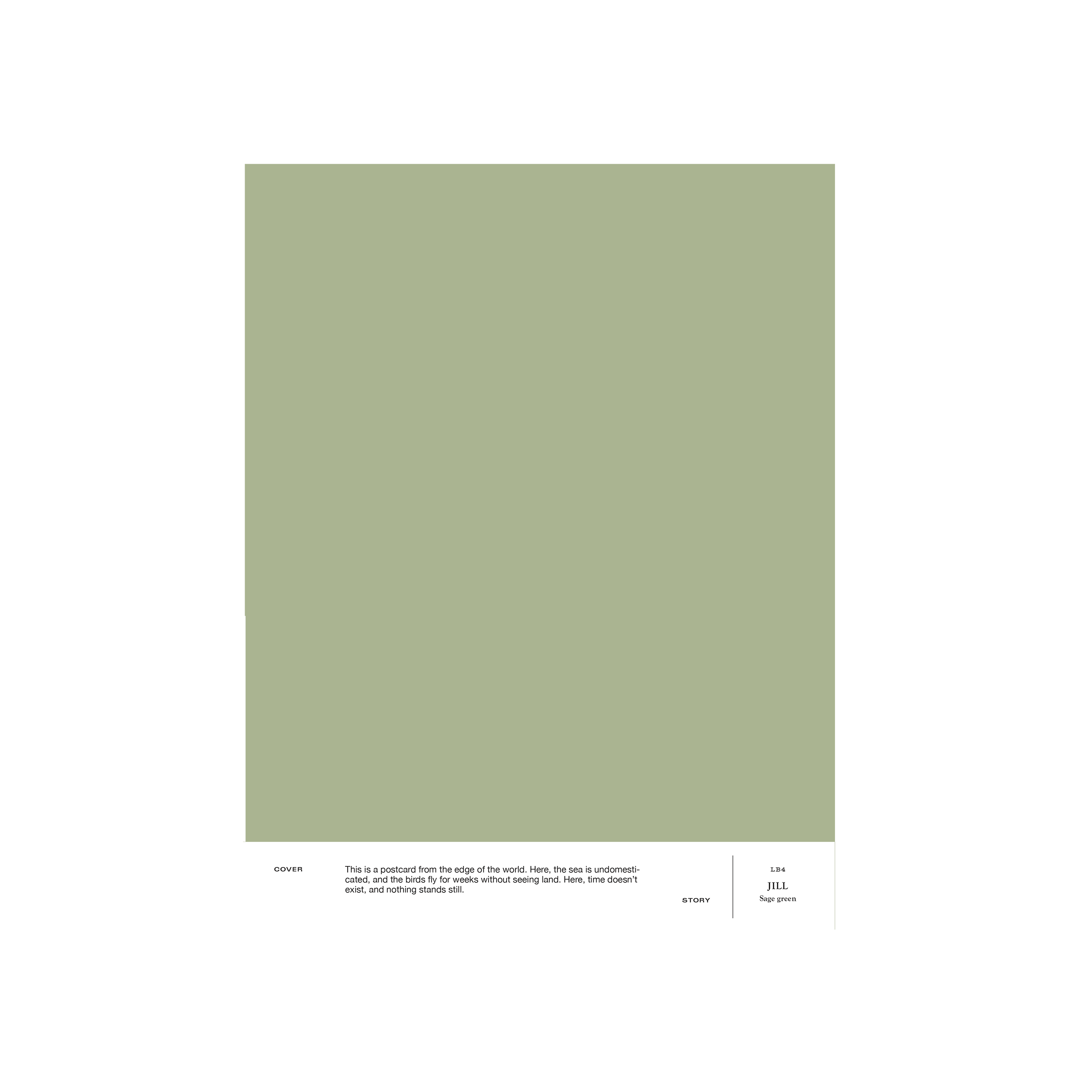 Calm sage green interior paint Cover Story LB4 JILL