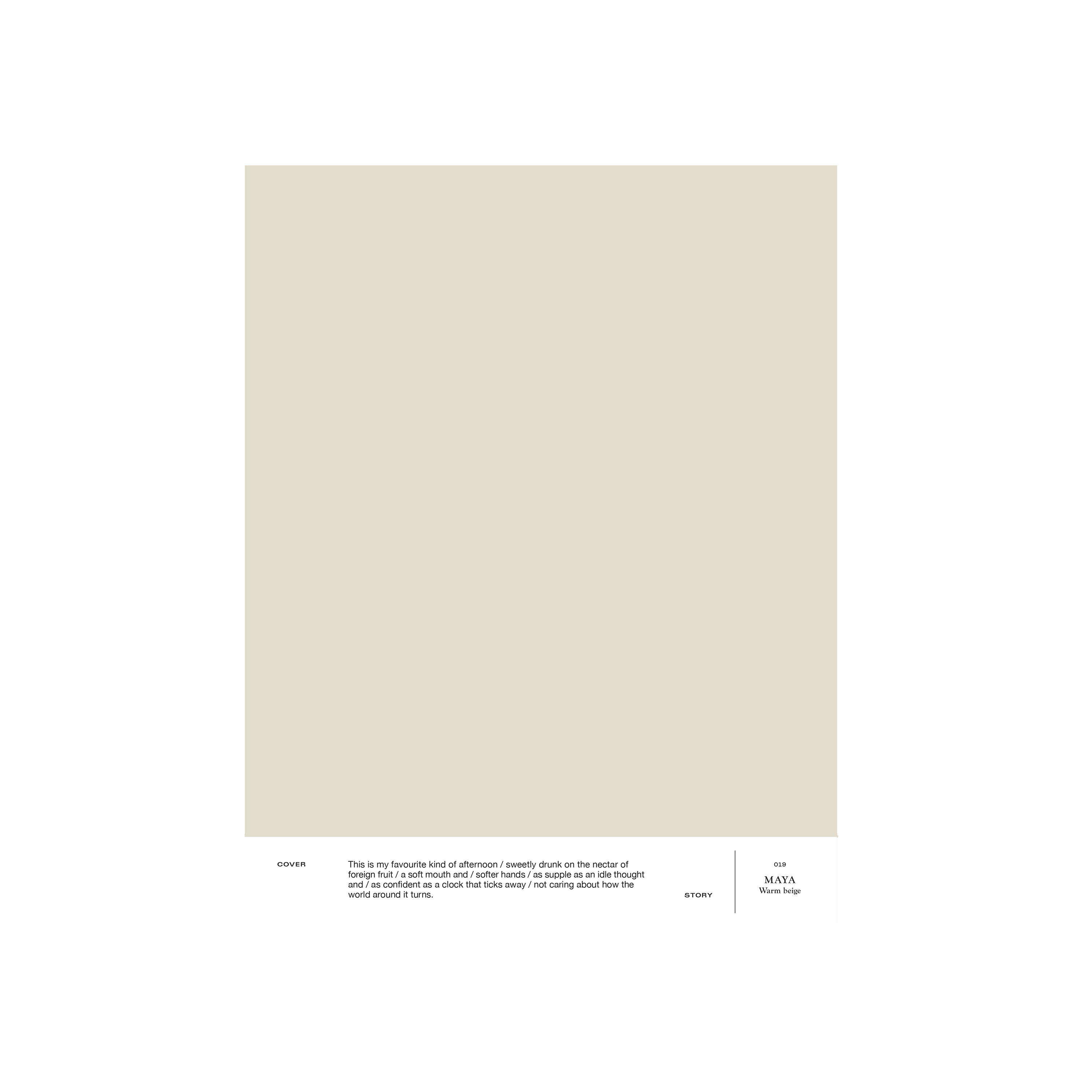 Warm beige interior paint Cover Story 019 MAYA